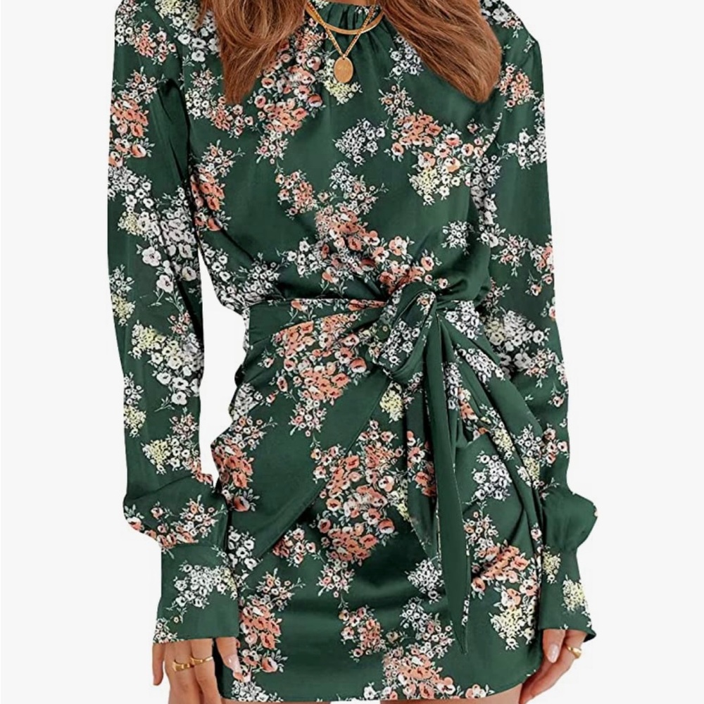 PRETTYGARDEN Womens Spring Satin Dress